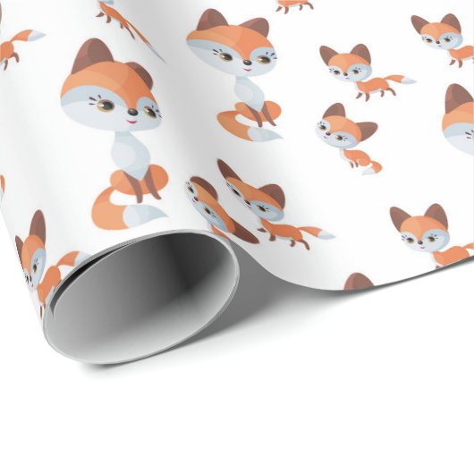 niedlicher Mommy-Babyfuchs gekachelt Geschenkpapier (Rolleneckpunkt)