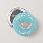 Niedlicher Mommy Shark Button (Vorne & Hinten)