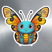 Niedlicher Monarch Butterfly Whimsical Cartoon Gra Aufkleber