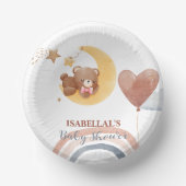 Niedlicher Mond Bärenjunge aus Afrika duschen Pappteller (Vorderseite)