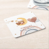 Niedlicher Mond Bärenjunge aus Afrika duschen Rechteckiger Pappuntersetzer (angewinkelt)