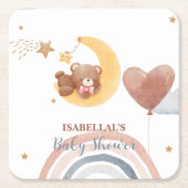 Niedlicher Mond Bärenjunge aus Afrika duschen Rechteckiger Pappuntersetzer (Vorderseite)