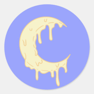 Niedlicher Mond Runder Aufkleber