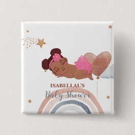 Niedlicher Mond Star Afrikanische Kinderdusche Button