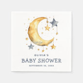 Niedlicher Mond & Sterne Babydusche Serviette (Vorderseite)