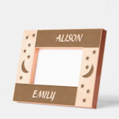 Niedlicher Mond und Sterne mit 2 Individuellen Nam Geätzte Rahmen (Links)