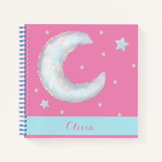 Niedlicher Mond und Sterne SpiralNotebook Notizblock (Vorderseite)