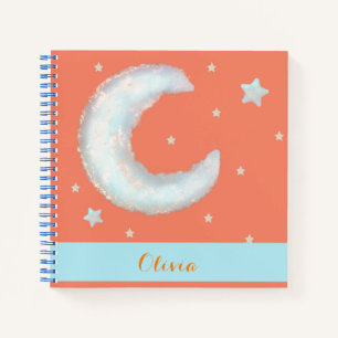 Niedlicher Mond und Sterne SpiralNotebook Notizblock