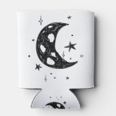 Niedlicher Mond und Sternskizze Dosenkühler (Rückseite)