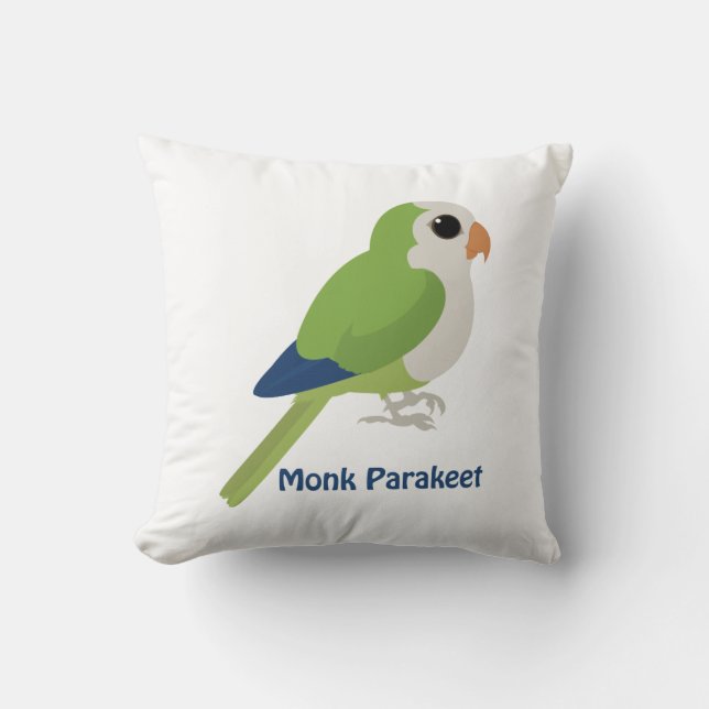 Niedlicher Monk Parakeet Kissen (Vorderseite)
