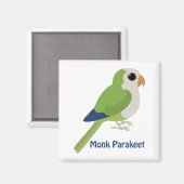 Niedlicher Monk Parakeet Magnet (Vorderseite/Rückseite)