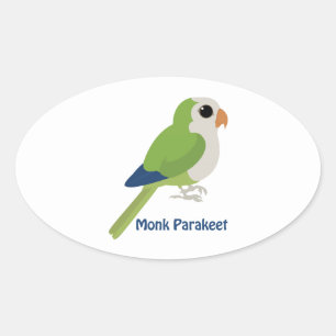 Niedlicher Monk Parakeet Ovaler Aufkleber