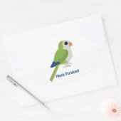 Niedlicher Monk Parakeet Ovaler Aufkleber (Umschlag)