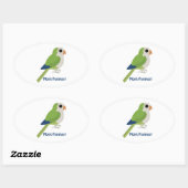 Niedlicher Monk Parakeet Ovaler Aufkleber (Blatt)