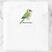 Niedlicher Monk Parakeet Ovaler Aufkleber (Tasche)
