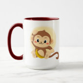niedlicher Monogramm-Affe Name Tasse (Links)