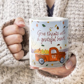 Niedlicher Monogramm Erntedank Orange Truck Dankba Kaffeetasse