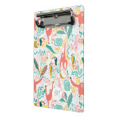 Niedlicher Monogramm farbiger Happy Jungle Mini Klemmbrett (Gewinkelt2)