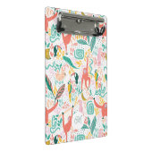 Niedlicher Monogramm farbiger Happy Jungle Mini Klemmbrett (Schrägansicht)
