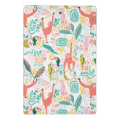 Niedlicher Monogramm farbiger Happy Jungle Mini Klemmbrett (Rückseite)