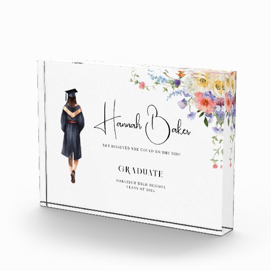 Niedlicher Monogramm floraler Abschluss Fotoblock