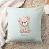 Niedlicher Monogramm Name Bear Baby Pillow Kissen (Decke)