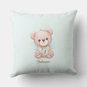 Niedlicher Monogramm Name Bear Baby Pillow Kissen (Rückseite)