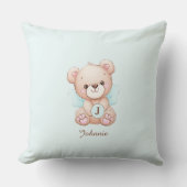 Niedlicher Monogramm Name Bear Baby Pillow Kissen (Vorderseite)