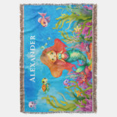 Niedlicher Monogramm Name Küstenmedaille Decke (Vorderseite Vertikal)