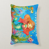 Niedlicher Monogramm Name Küstenmedaille Dekokissen (Vorderseite(Vertikal))