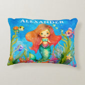 Niedlicher Monogramm Name Küstenmedaille Dekokissen (Rückseite)