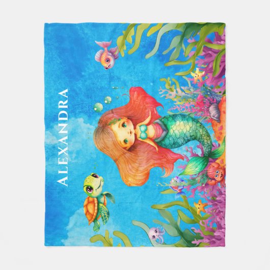 Niedlicher Monogramm Name Küstenmedaille Fleecedecke (Vorderseite)