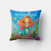 Niedlicher Monogramm Name Küstenmedaille Kissen (Rückseite)