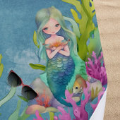 Niedlicher Monogramm Name Mermaid Strandtuch