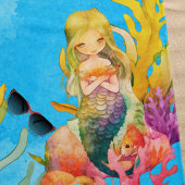 Niedlicher Monogramm Name Mermaid Strandtuch