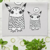 Niedlicher Monster-Cartoon Geschirrtuch (Gefaltet)