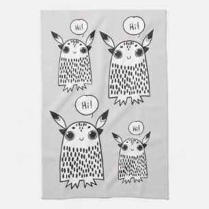 Niedlicher Monster-Cartoon Geschirrtuch