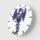 Niedlicher Monster-Drache Runde Wanduhr (Winkel)