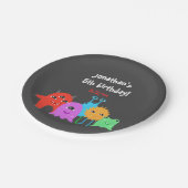 Niedlicher Monster-Geburtstag Pappteller (Schrägansicht)