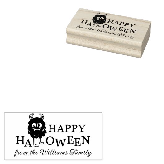 Niedlicher Monster glücklicher Halloween-Name hinz Gummistempel (Stempel)