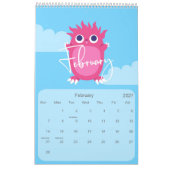 Niedlicher Monster-Kinderkalender Kalender (Feb 2027)