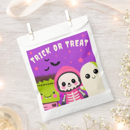 Niedlicher Monster Mashtrick oder Treat Halloween Geschenktütchen (Ausgeschnitten)