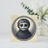 Niedlicher Monster Spooky Horror Antike Illustrati Karte (Stehend Vorderseite)