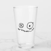 niedlicher Monsterkartoonzeichner Hallowing Glas (Vorderseite)