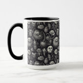 Niedlicher Monstermash in mattem Grau und Schwarz Tasse (Links)