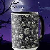 Niedlicher Monstermash in mattem Grau und Schwarz Tasse