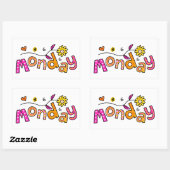 Niedlicher Montag Woche Grußwort Rechteckiger Aufkleber (Blatt)