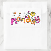 Niedlicher Montag Woche Grußwort Rechteckiger Aufkleber (Tasche)