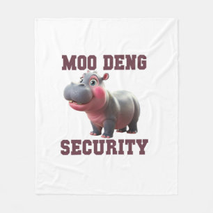 Niedlicher MOO DENG SECURITY Vater Baby Hippo Papa Fleecedecke