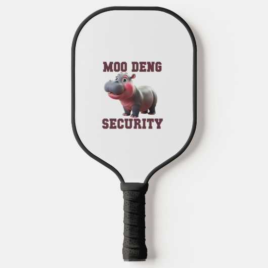 Niedlicher MOO DENG SECURITY Vater Baby Hippo Papa Pickleball Schläger (Vorderseite)